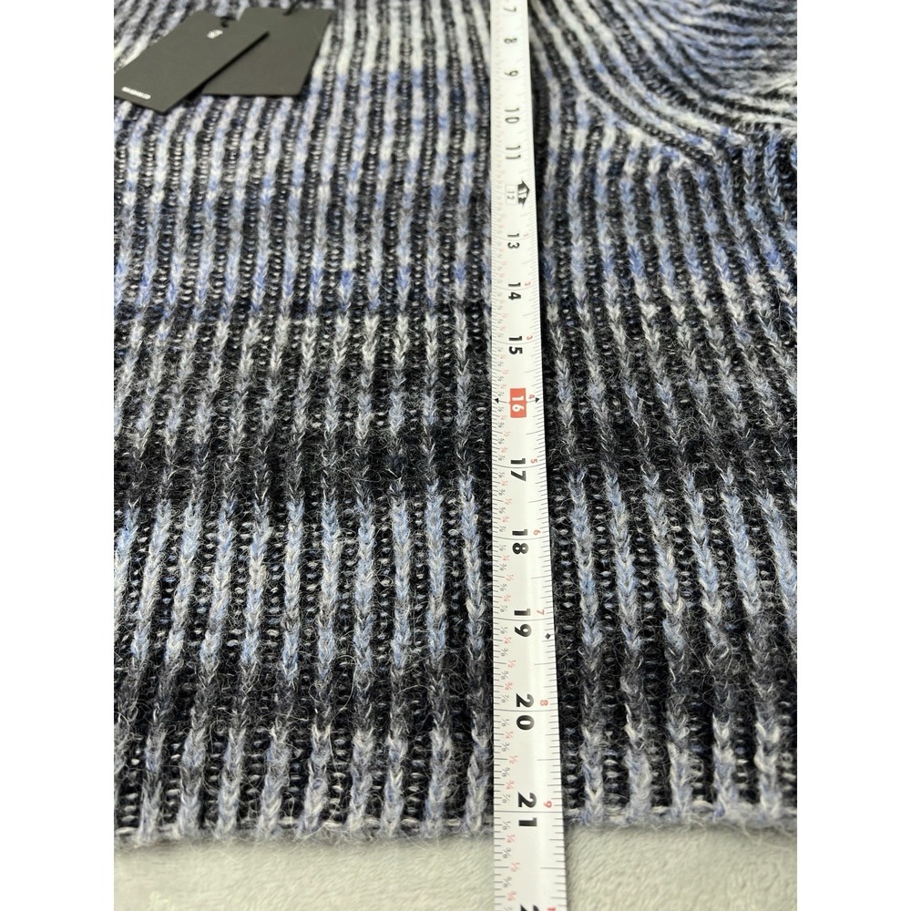 Naadam Ribbed Space Dye Sweater Small Blue Wool Cashmere Alpaca Raglan Jumper - Picture 7 of 9